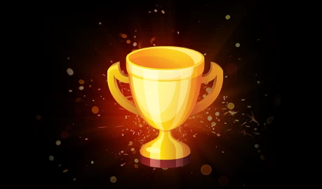 trophy gold with black background